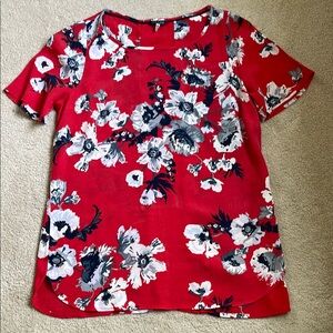 Joules Red, Navy & White Short Sleeve Blouse